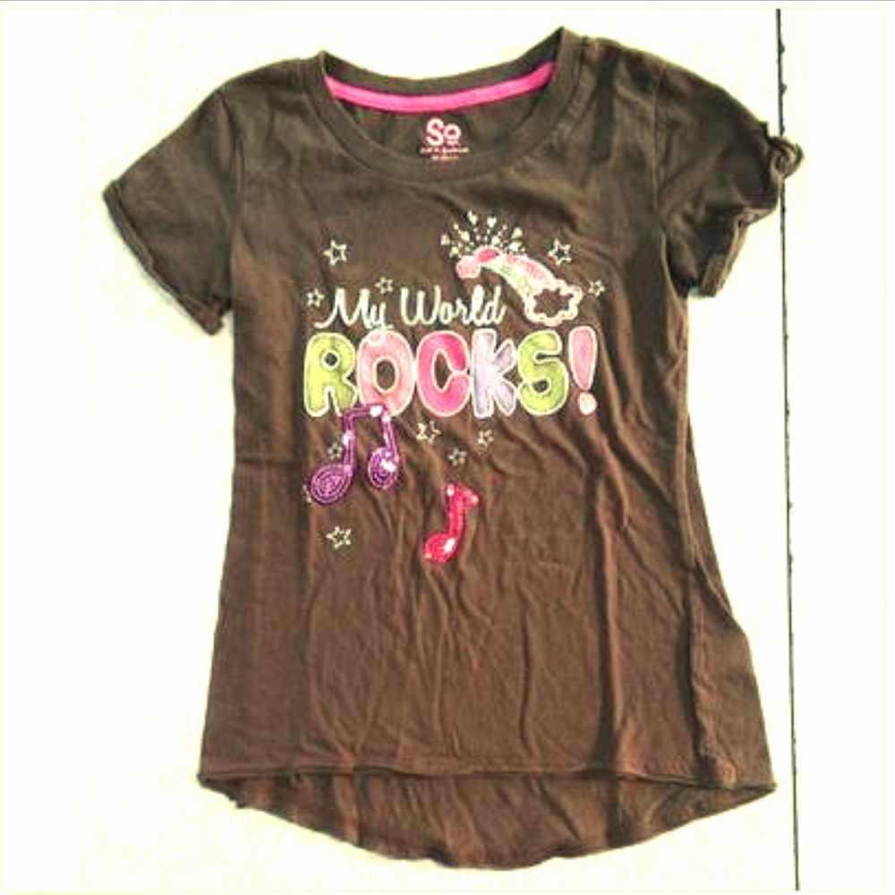 "My World Rocks!" Sequinned Music Note Top